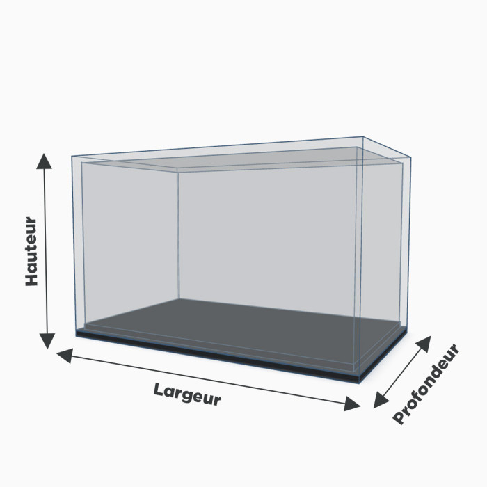 Plan dimension de la vitrine pliée