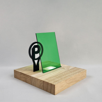 Plexiglass CN Vert Transparent 3 mm