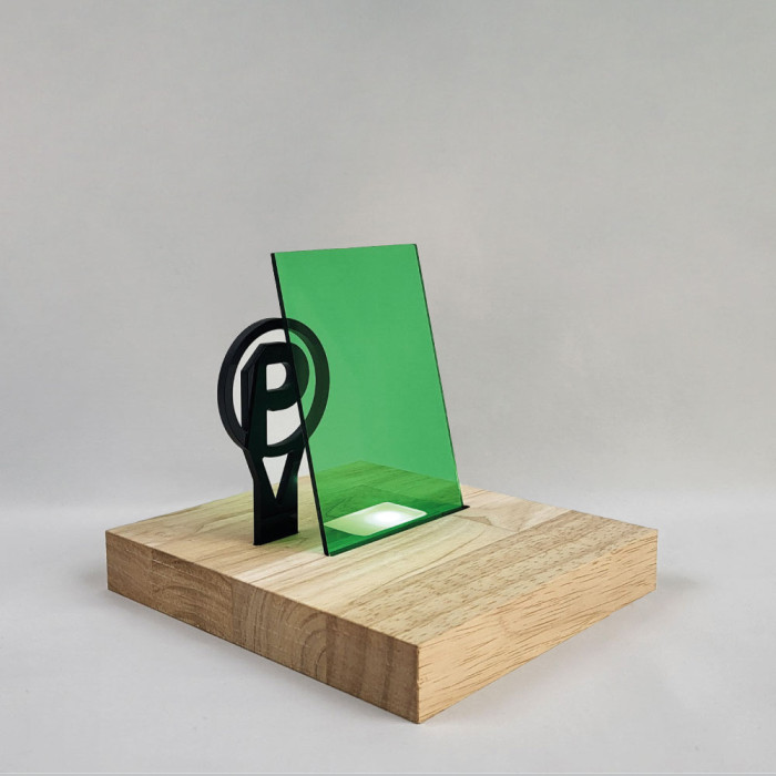 Plexiglass CN Vert Transparent 3 mm