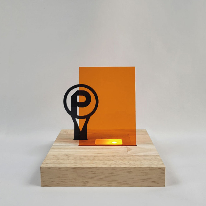 Plexiglass CN Orange Transparent 3 mm