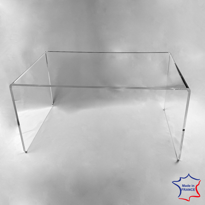 Table basse transparente pliée
