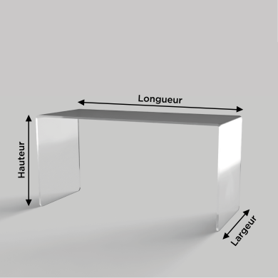 Table basse transparente pliée