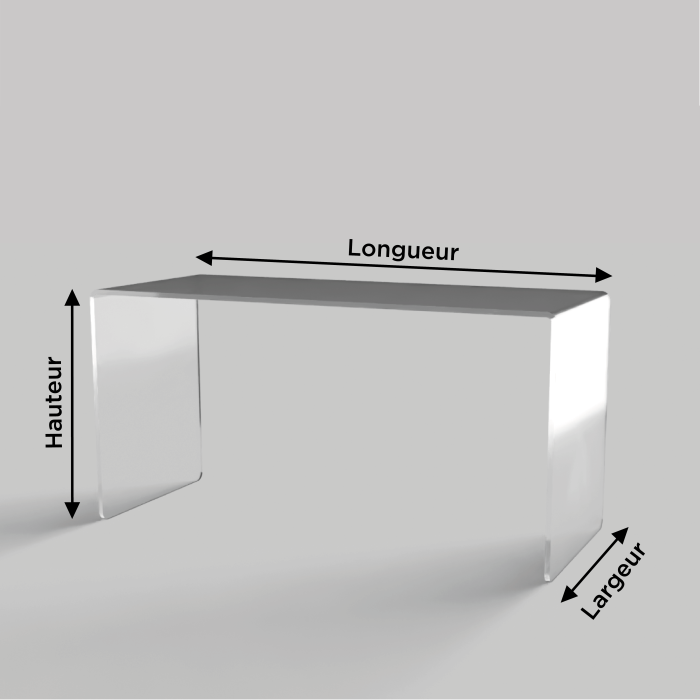 Table basse transparente pliée