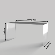 Table basse transparente pliée